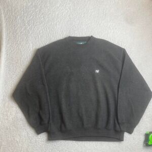 Vintage big dogs men's grey all embroidered crew neck sweatshirt fleece boxy M‎